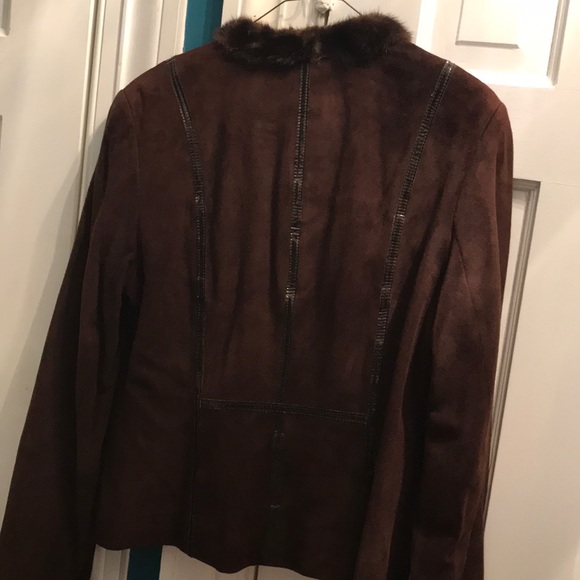 Doncaster suede jacket with mink trim - Picture 5 of 6